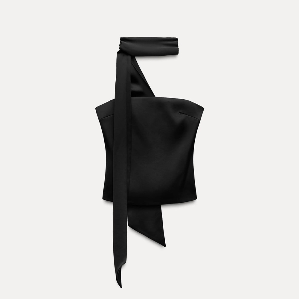 ZARA SATIN FOULARD TOP